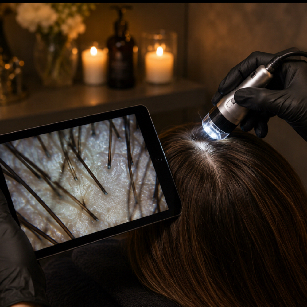 Scalp Progress Evaluation at HFS Trichology & HeadSpa Inc. in Stockton, CA
