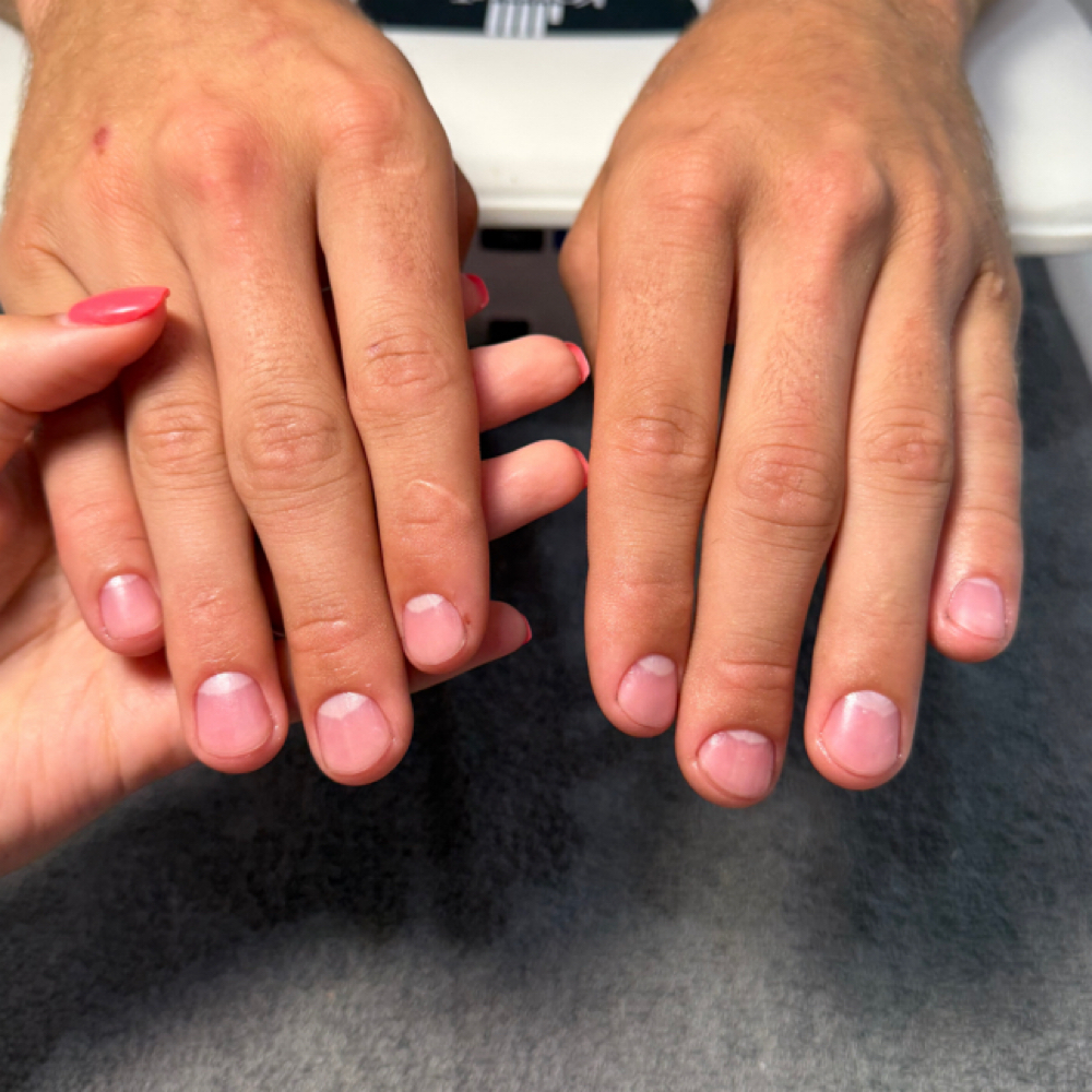 Men's manicure at The Co.Lab Studio in Wellington, FL