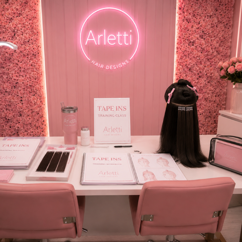 One on one tape-in extensions class at Arletti Hair Designs in Crofton, MD