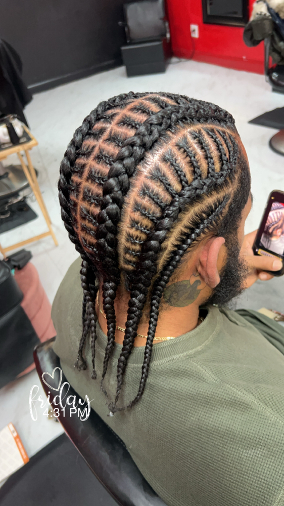 Men braids wash included