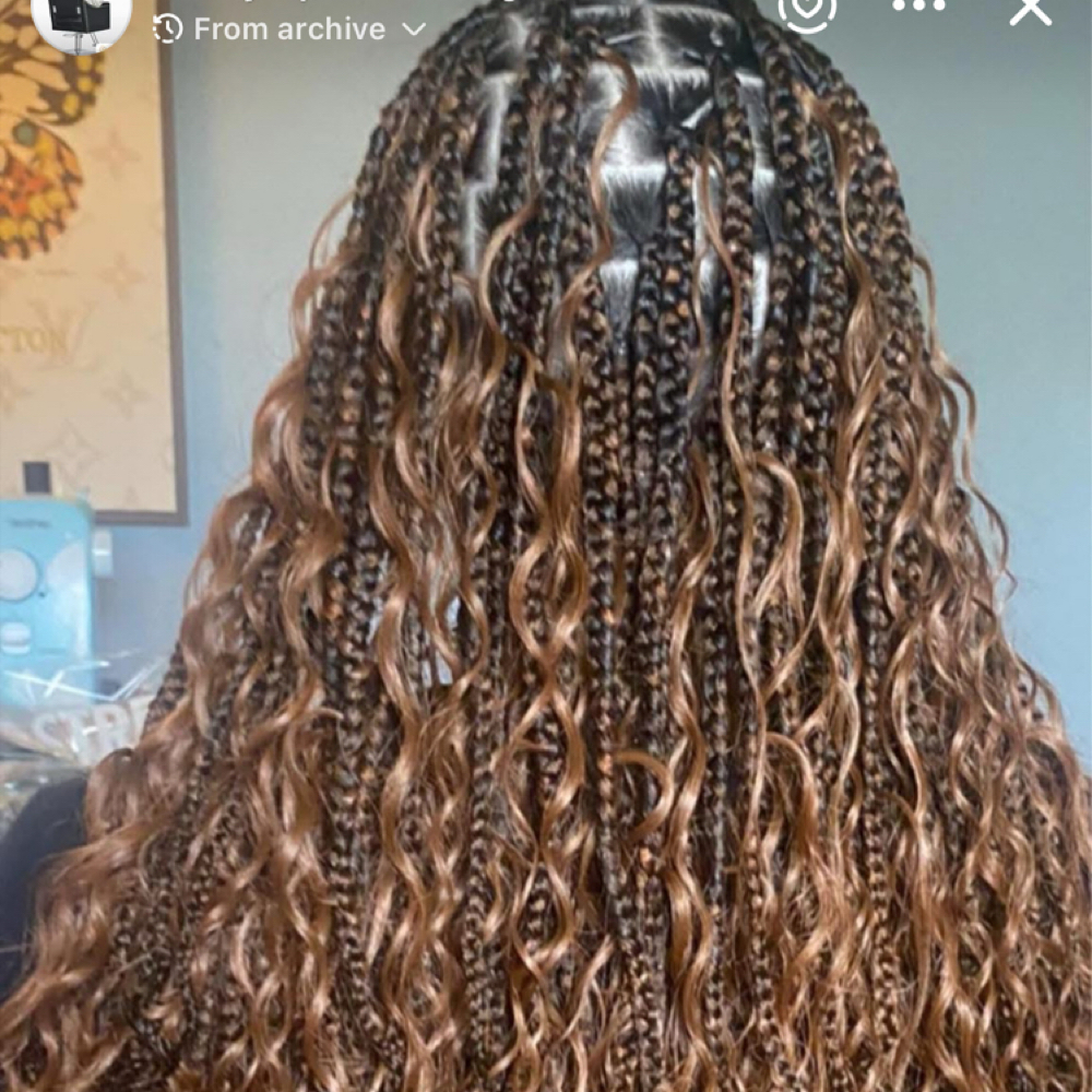 Medium Knotless +Boho at Don Allen's Hair Care Salon in Greenwood, IN