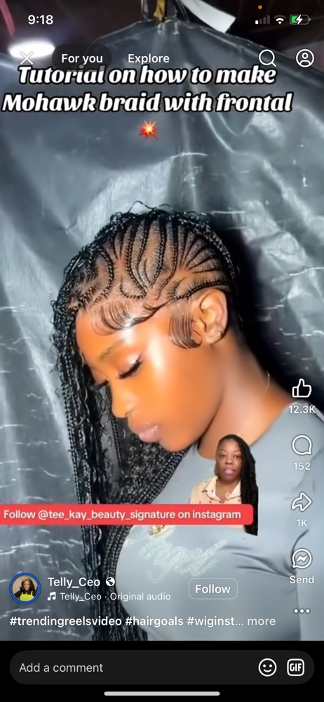 Braided Mohawk Midback at The Cheesedip Experience in Madison, TN