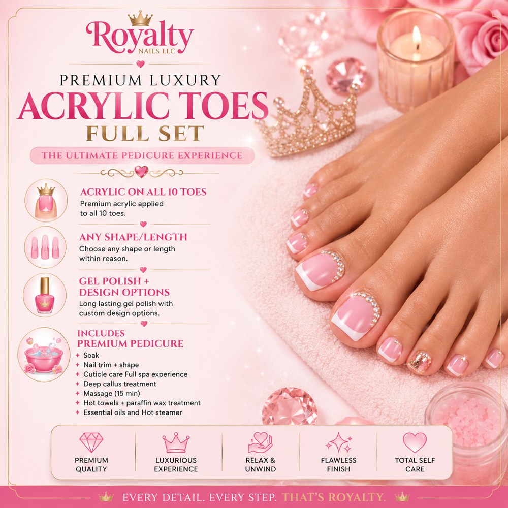 Full Set Acrylic Toes at Royalty Nails LLC in Colorado Springs, CO