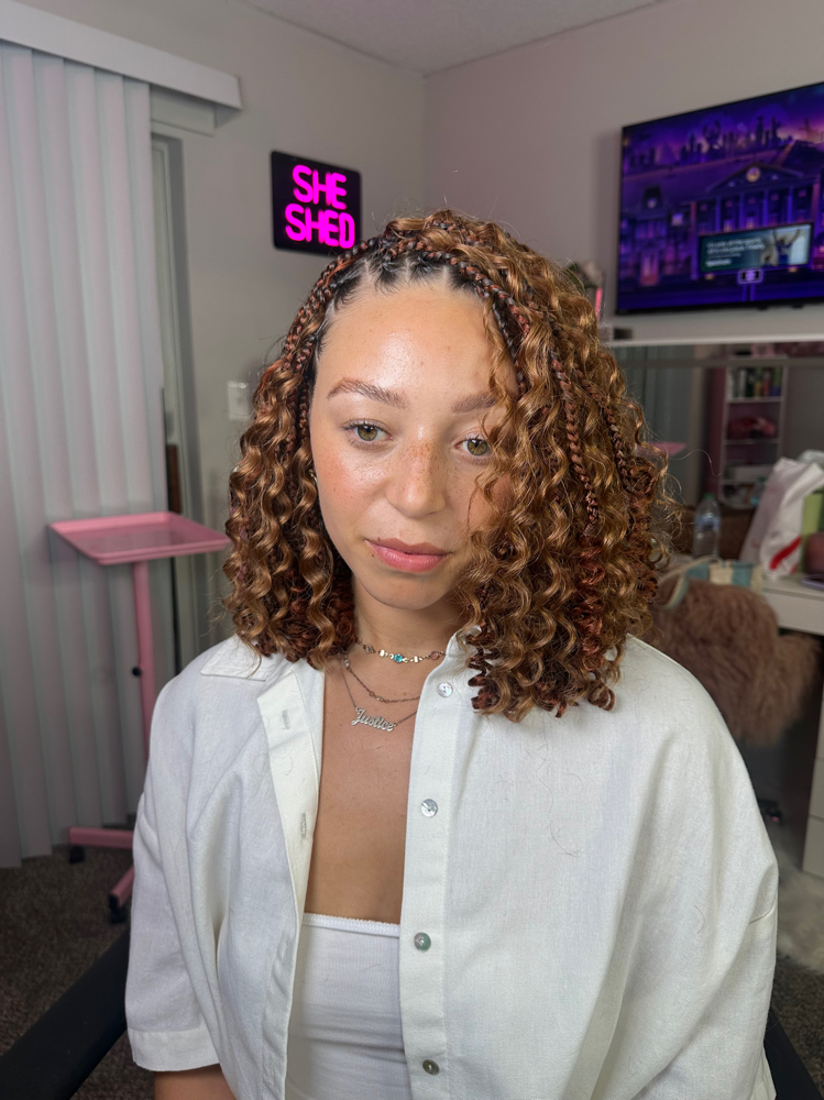 Shoulder Boho  + Human Hair Curls at Pink Passion Beauty Parlor in Atlanta, GA
