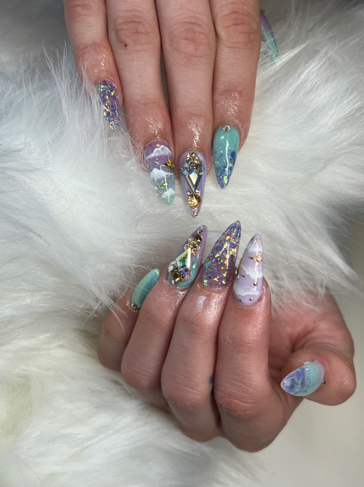 Drill Out Of Colored Acrylic at Nail Enchantments in River view, MI
