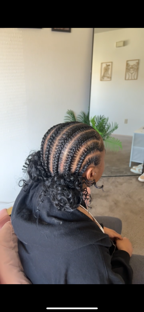 8-10 Feed in Cornrows + Boho Pieces