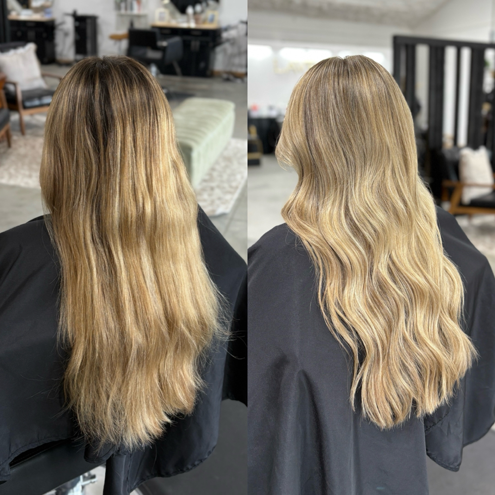 High impact blonding at Hair By Caelyn in Greenville, TX