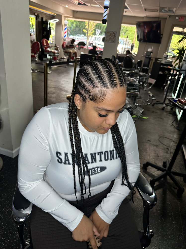 10-12 feed-in cornrows