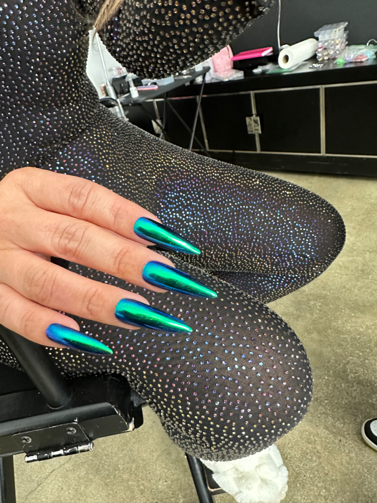 Chrome Nail Design at Master Haus in Whittier, CA