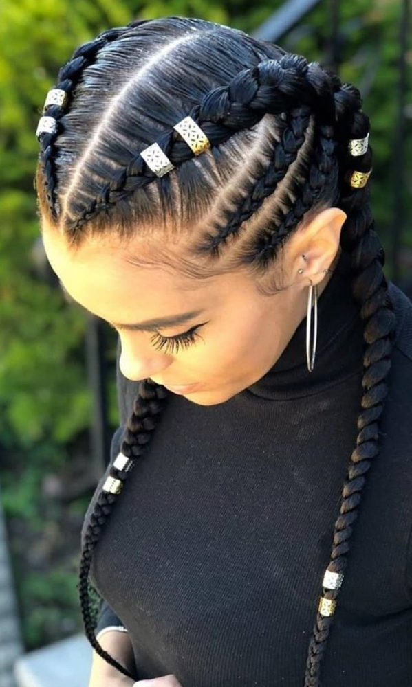 2-6 Feed-in Braids (french/dutch)