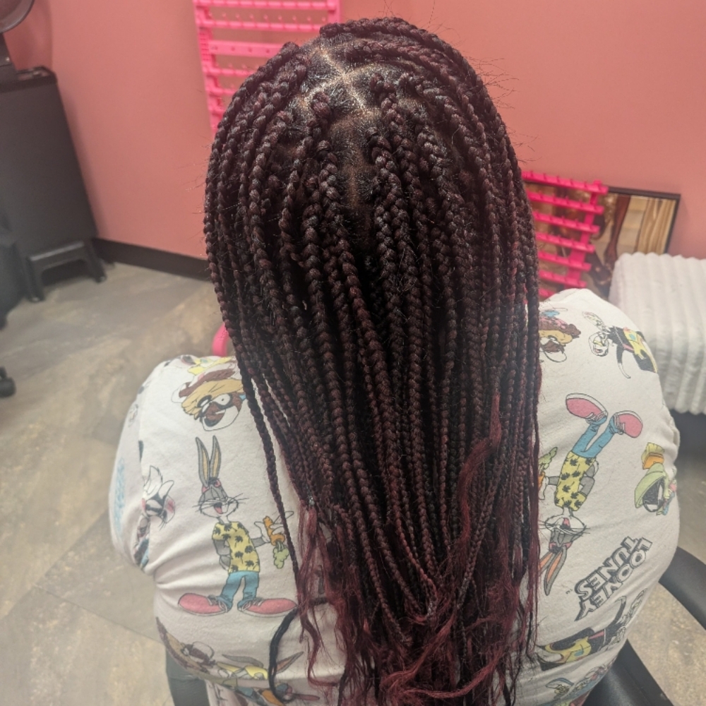 Small Traditional Box braids at Smiles & Styles in Sioux City, IA