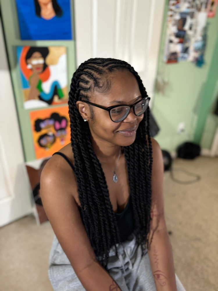 Tribals With Marley Twist at Braids By Amari in Indianapolis, IN