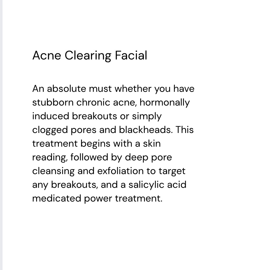 Acne Clearing Facail