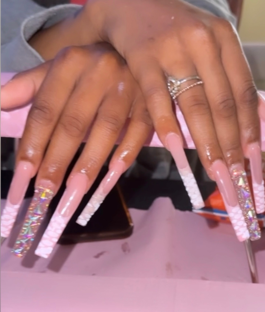 Extendos/ XXL w/ Designs Or Charms at ShyneontheNails in Opelousas, LA