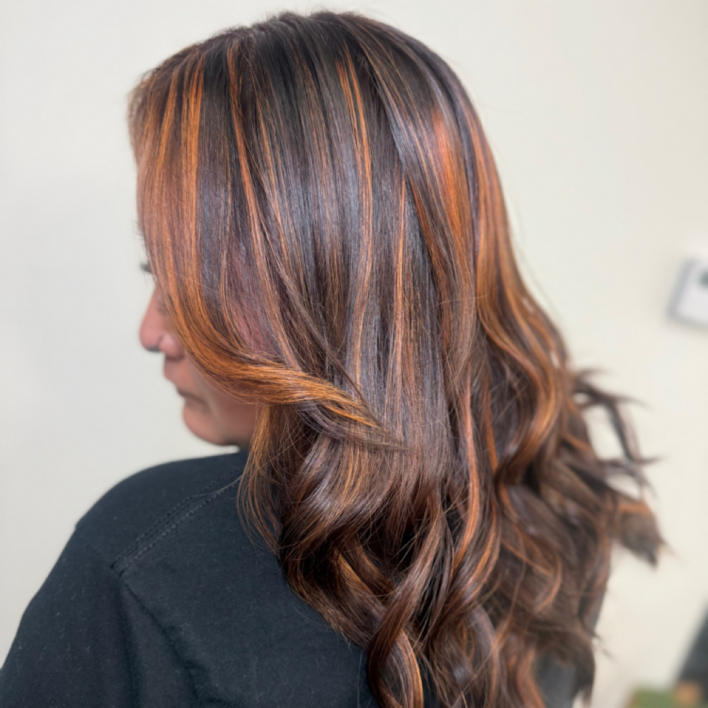 Hair gloss treatment+Blowout at Salon Bliss.LLC in Highland, IN