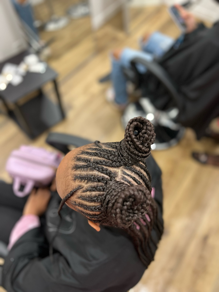 Kid Braid: Two Cornrow Rows Feedin at Michou  HairBraiding in Anaheim, CA
