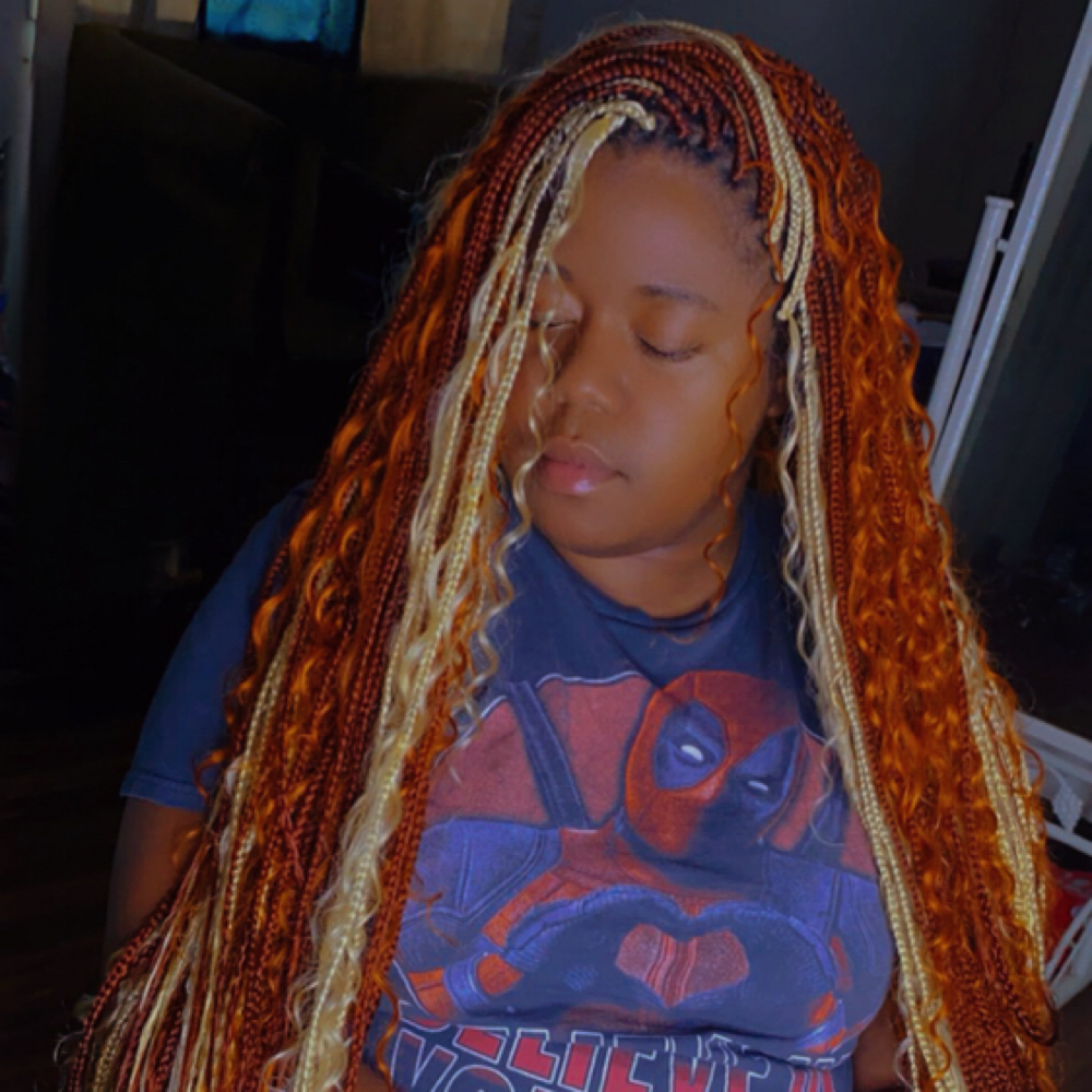 Small Boho Box Braids at E-Money Braidz in Memphis, TN