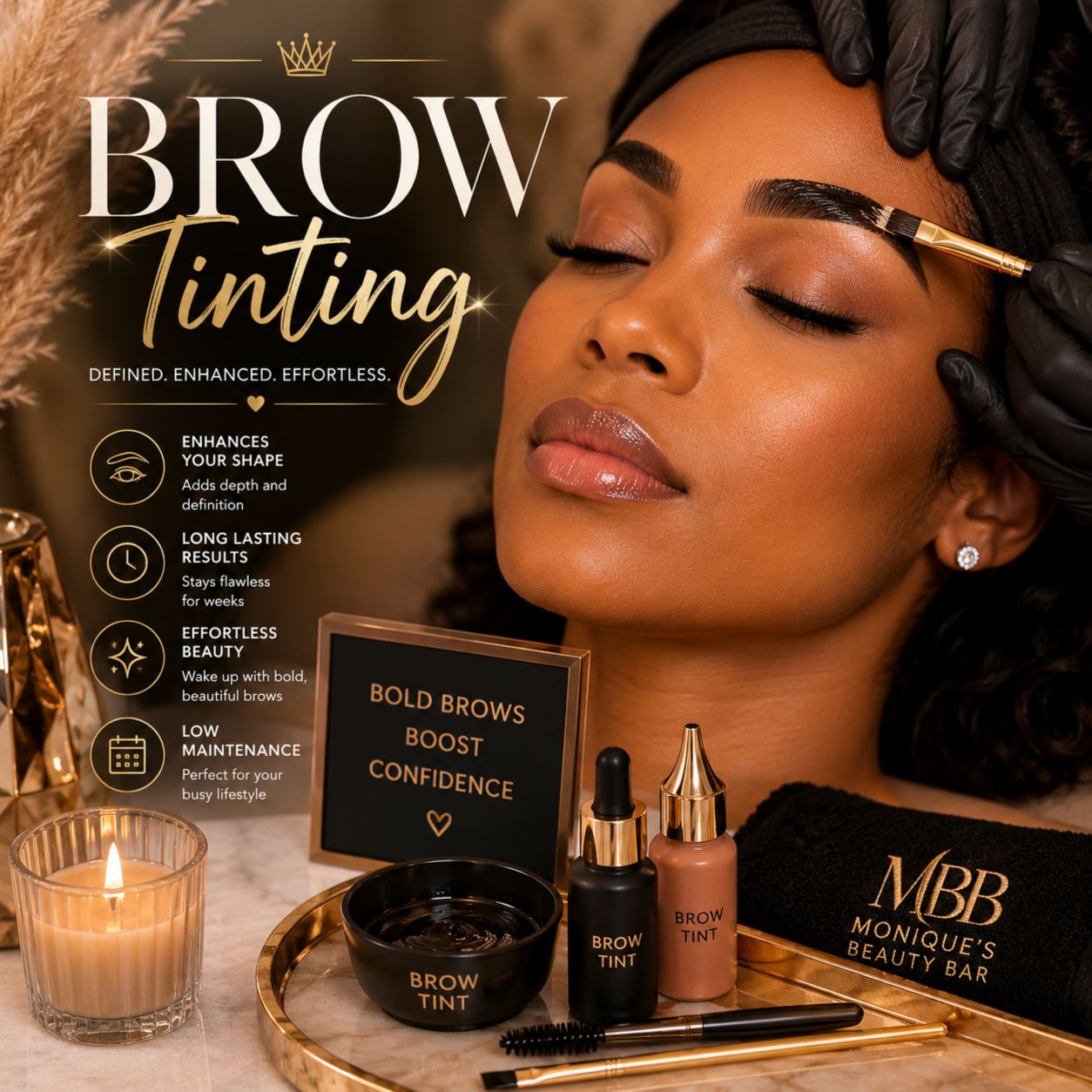 Brow Tint at Monique's Beauty Bar in Charlotte, NC