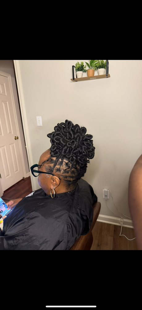 Hair updo styling