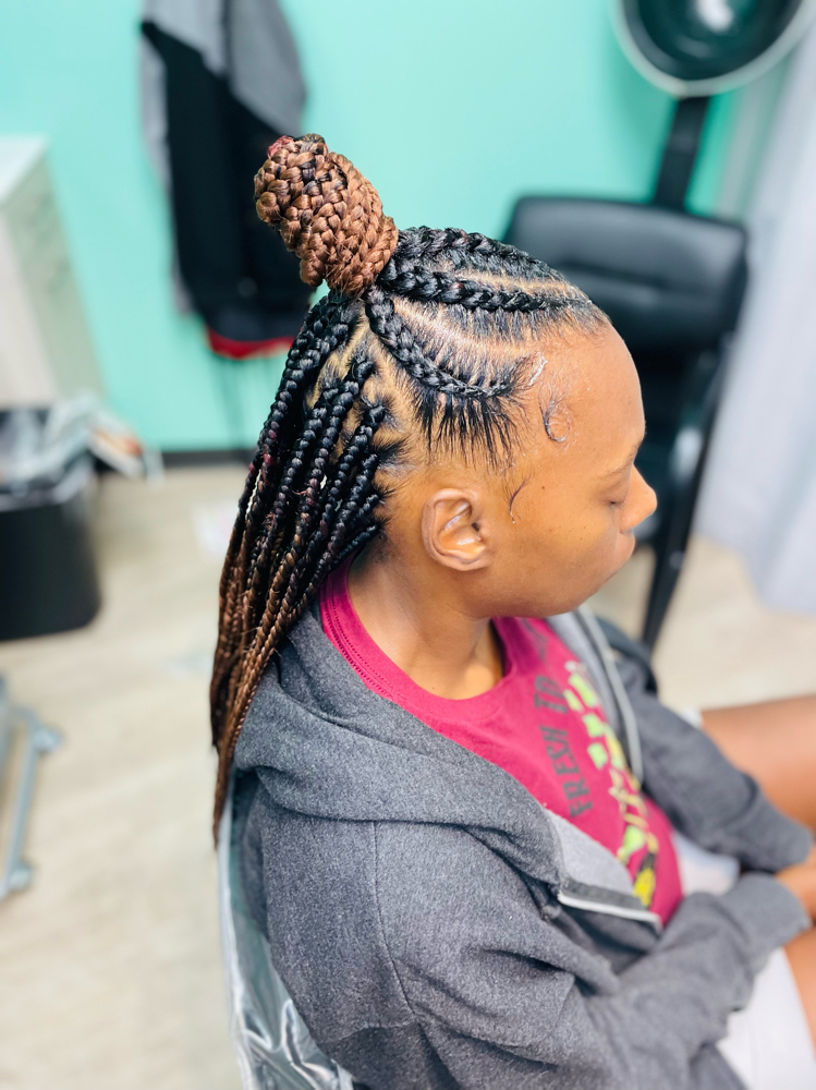 Large Feed Ins With Box Braids