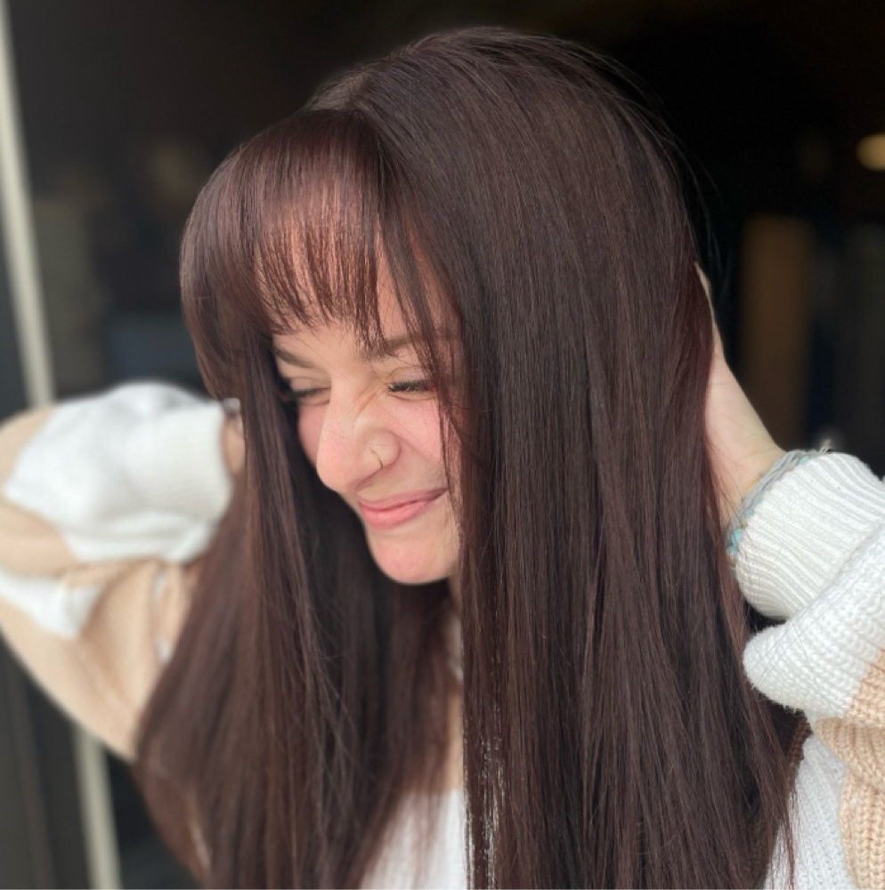 Bang Trim at Knot Just Hair in Adams, NY