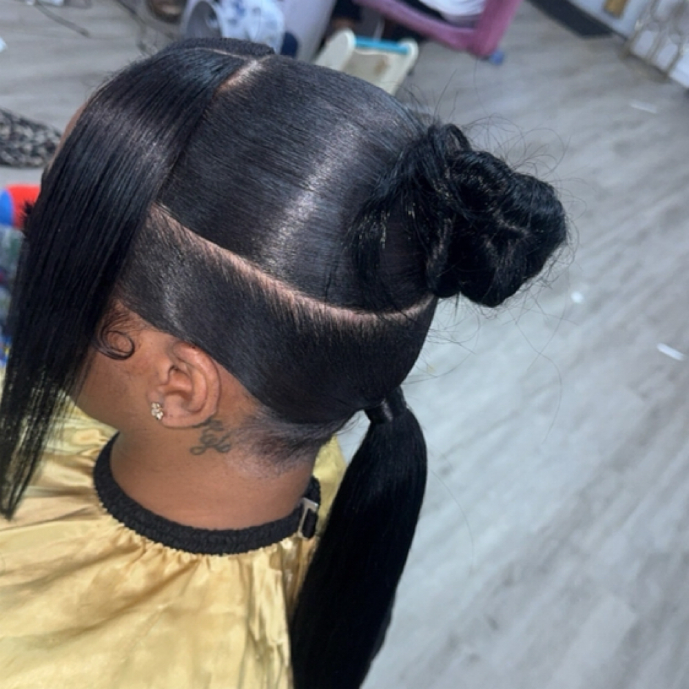 Bun & pony at HairByMari in Indianapolis, IN