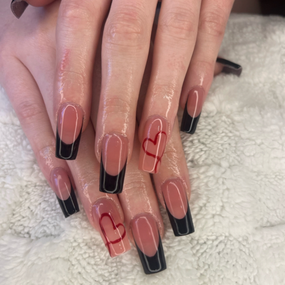 Custom French Nail Design at Heavenly Hair & Nail Spalon in Wingina, VA