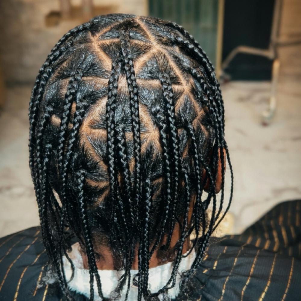 Men’s Triangle Parts Box Braids at StylesByHer in King Of Prussia, PA