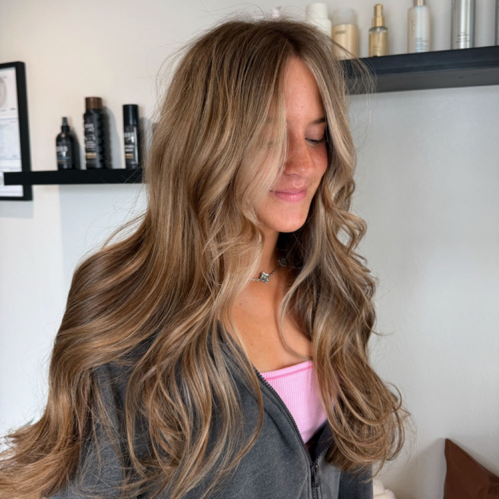 Partial Head Balayage (No Cut) at MANE Hair Studio. in Petoskey, MI