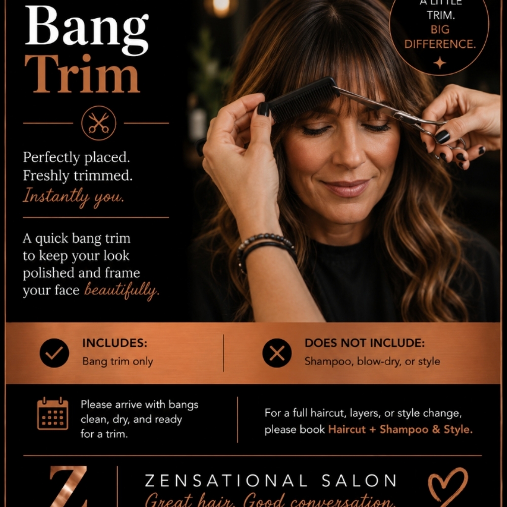 Bang Trim at Zensational Salon in The Dalles, OR
