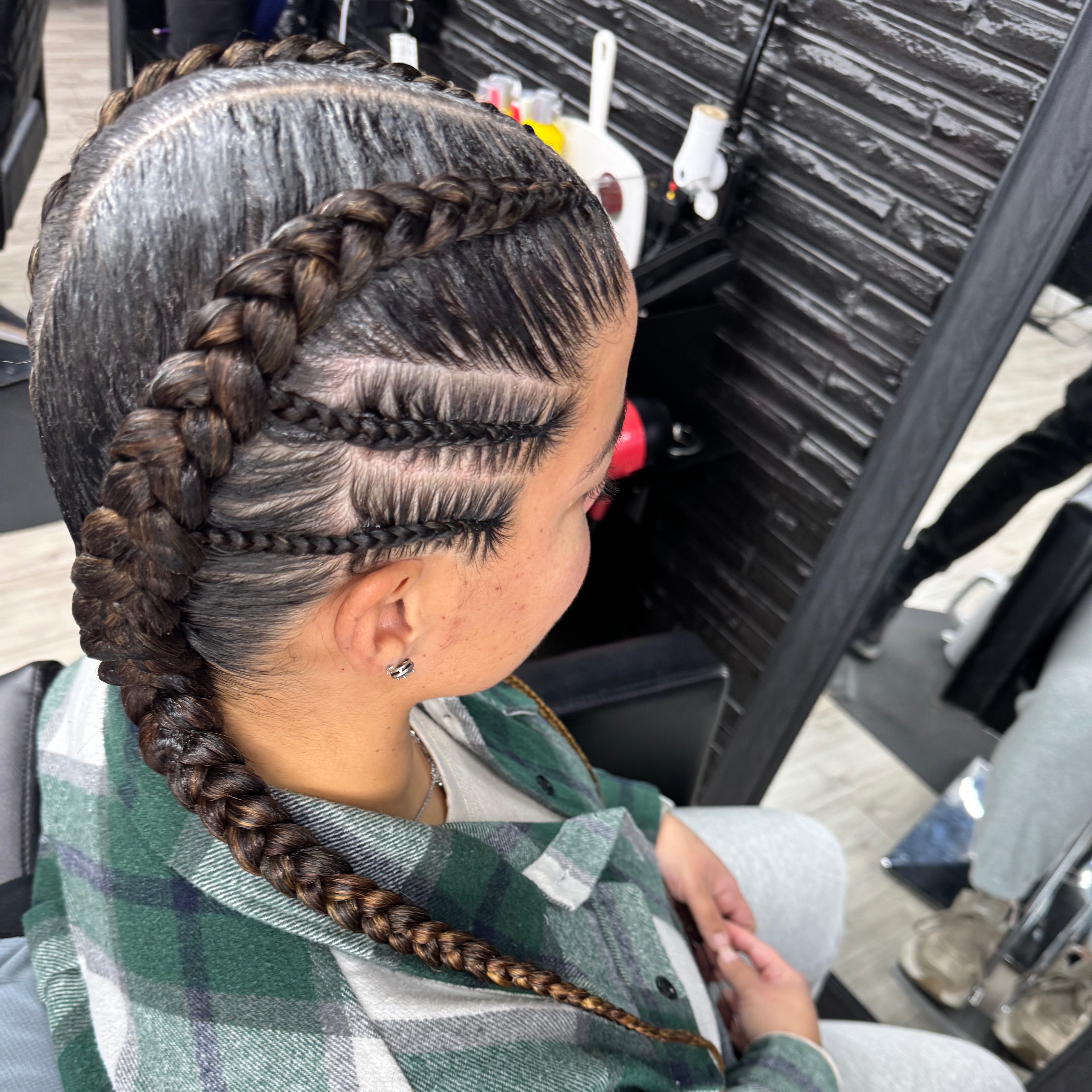 2 Dutch braids at Blended Edge Salon in Great Falls, MT