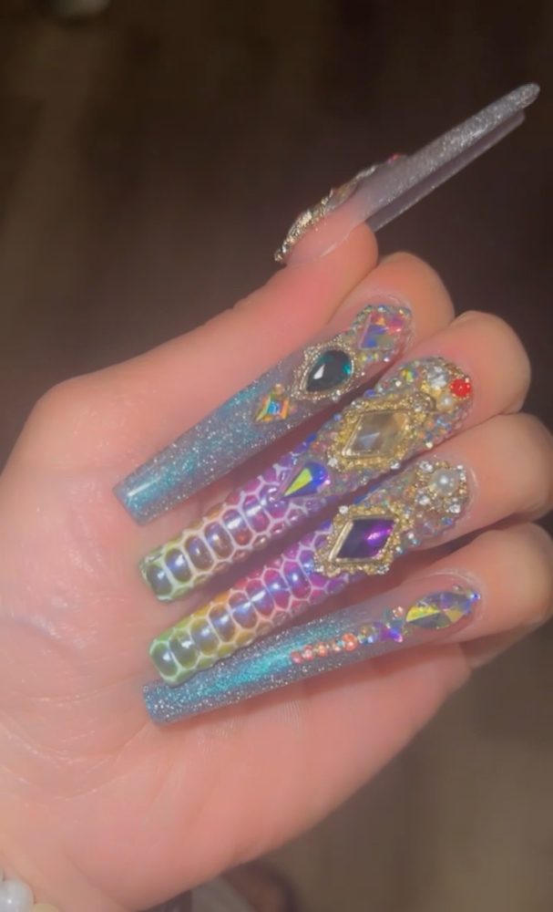 XL Fullset With Gel And Design