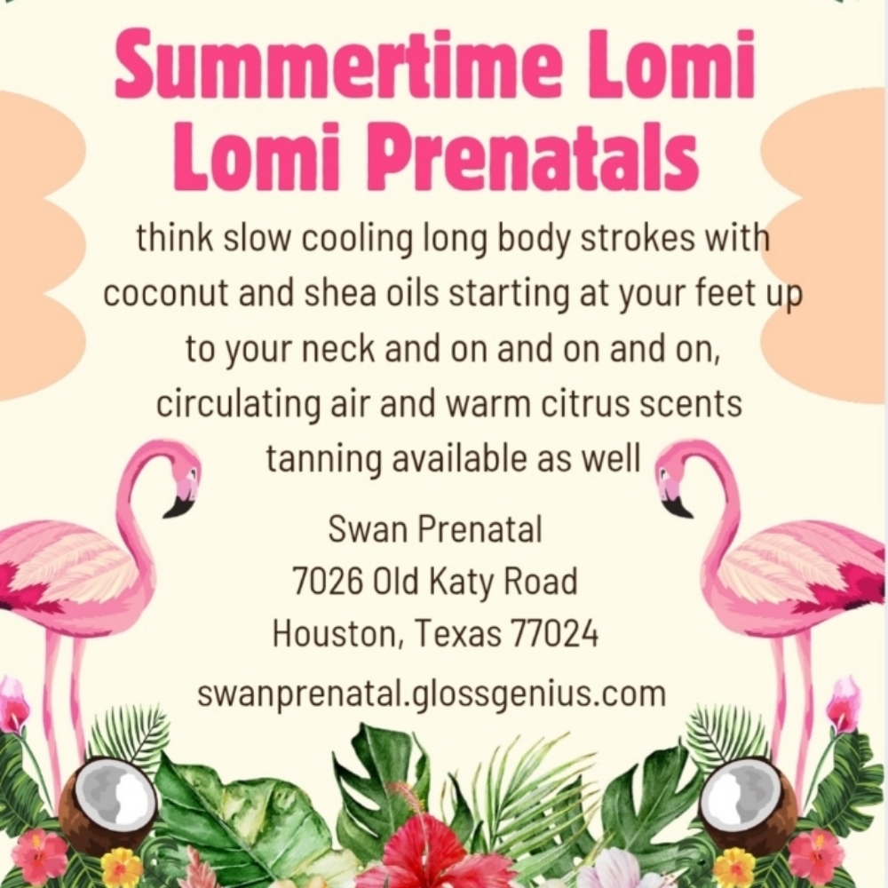 Summertime Lomi Lomi Prenatal at Swan Prenatal Massage in Houston, TX