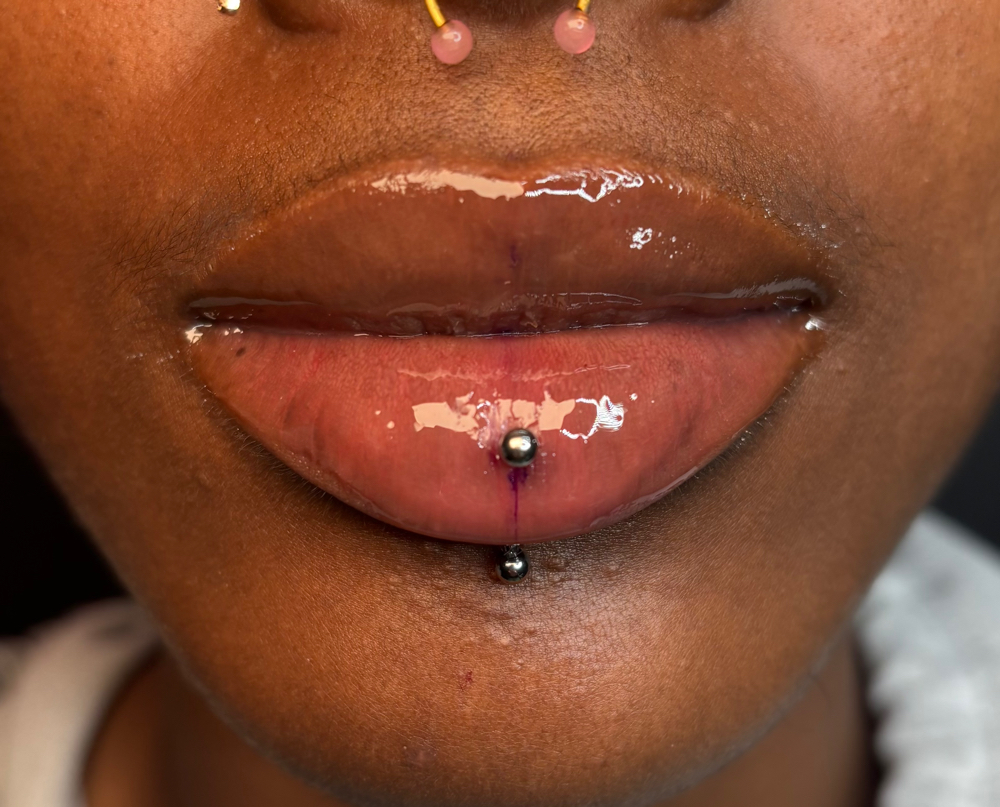 Vertical Labret at Piercingtings in Jacksonville, FL