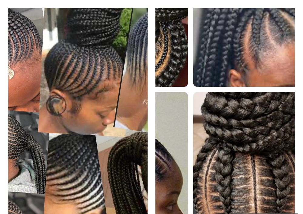 Feed In Braids W Updo or Ponytail
