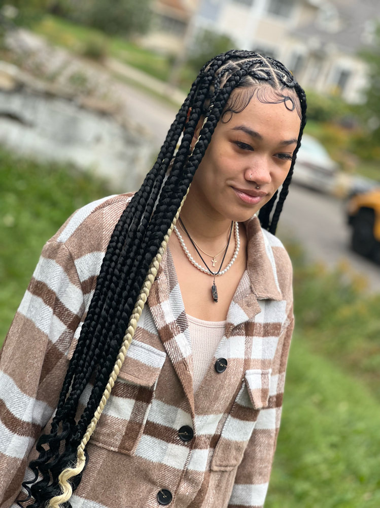 Heart Knottless Braids Buttlength
