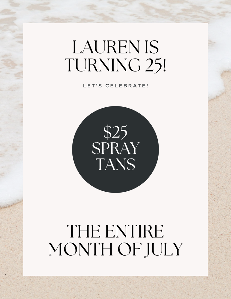 $25 SPRAY TAN SPECIAL