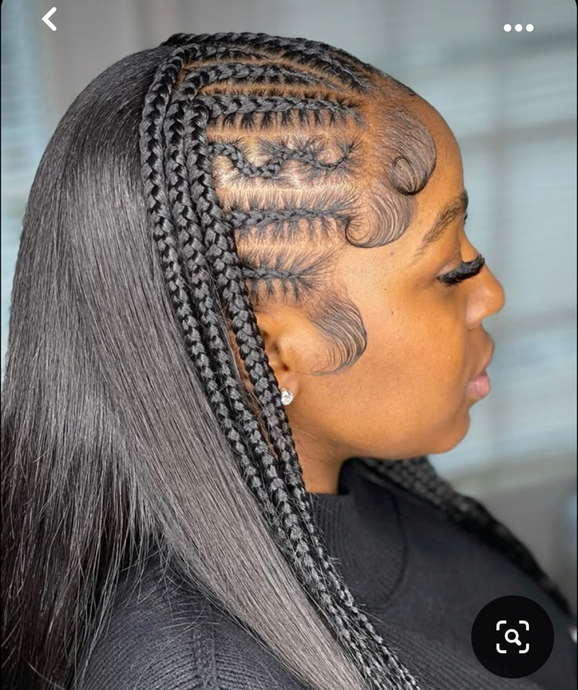 Half Cornrows / Half Sew-in