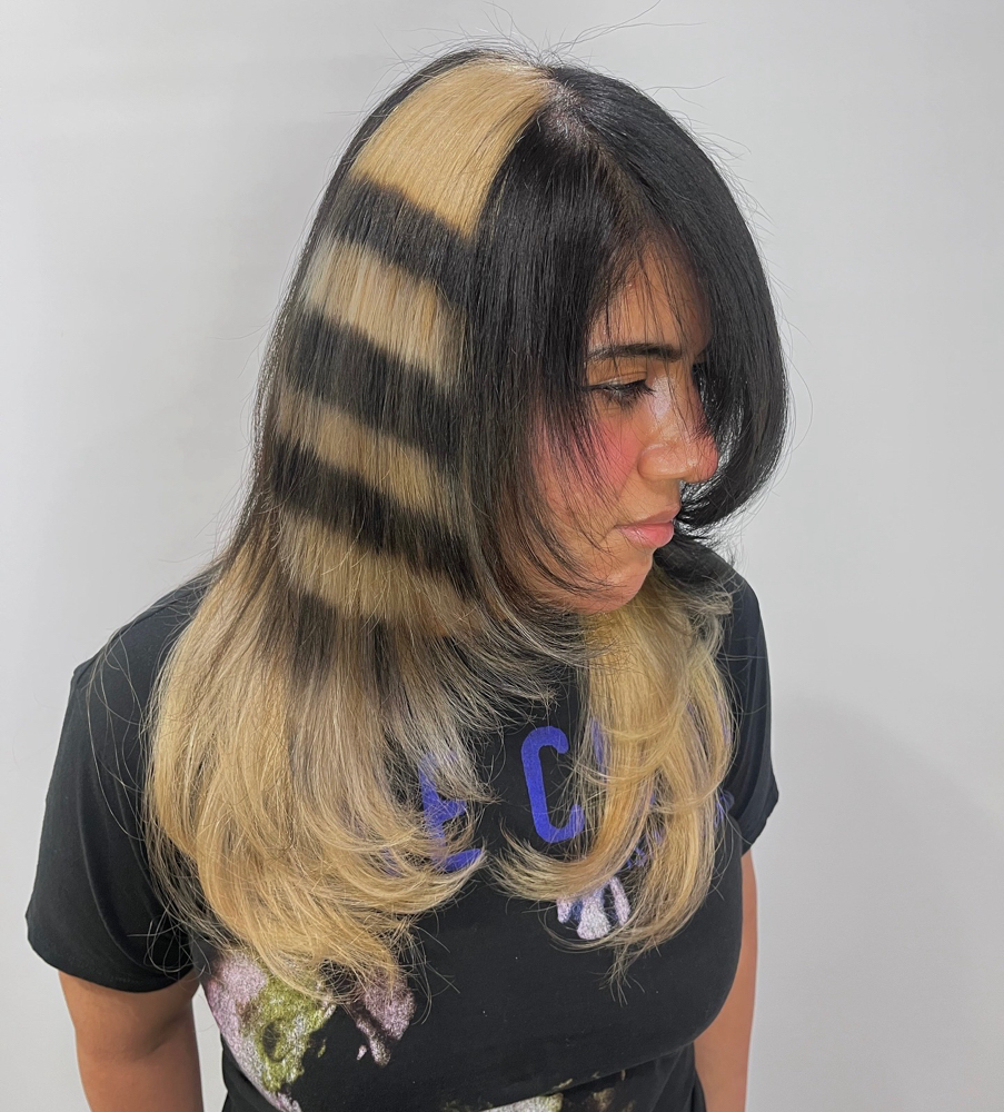 Design/Racoon stripes add-on at HEAVENLYWAY2DYE in Los Angeles, CA