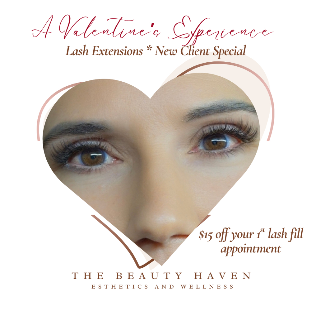 Valentine’s Lash Extention Special at The Beauty Haven Esthetics + Wellness in Gilmer, TX