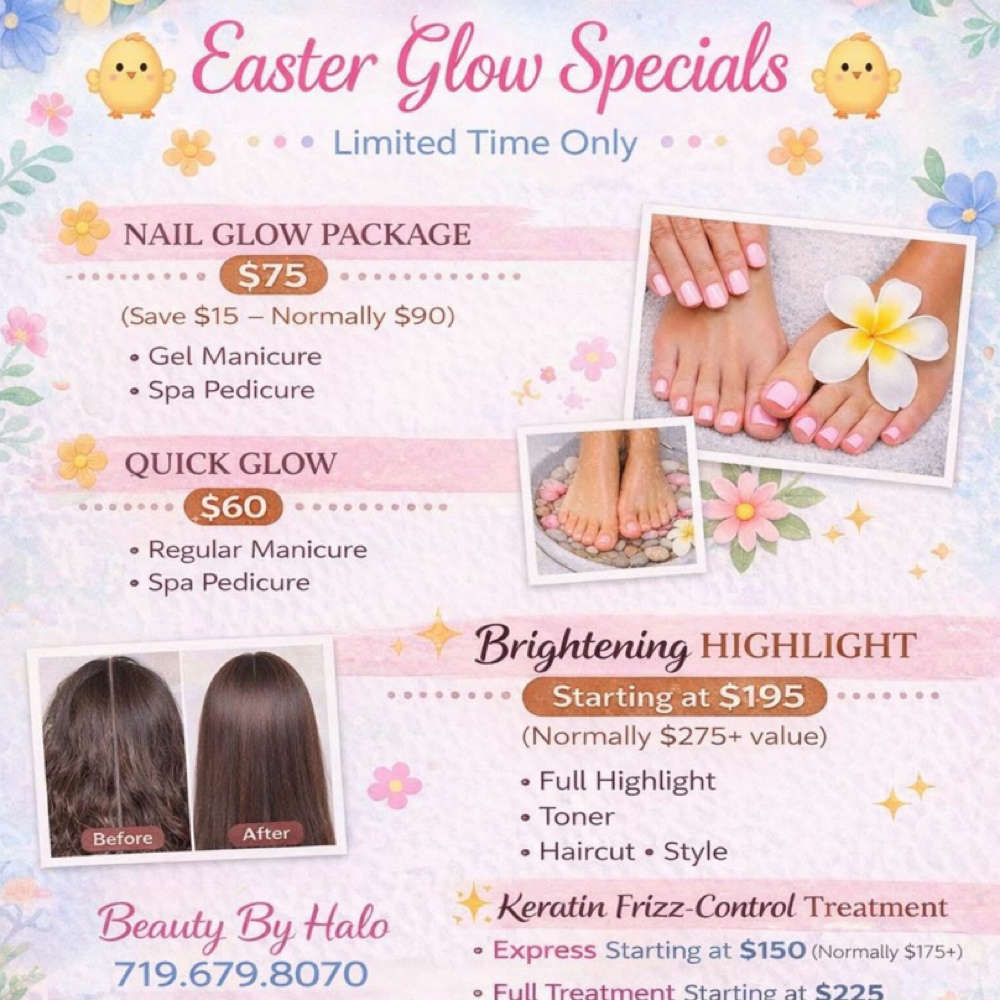 Easter April Specials at Beauty By Halo in Edgewater, FL