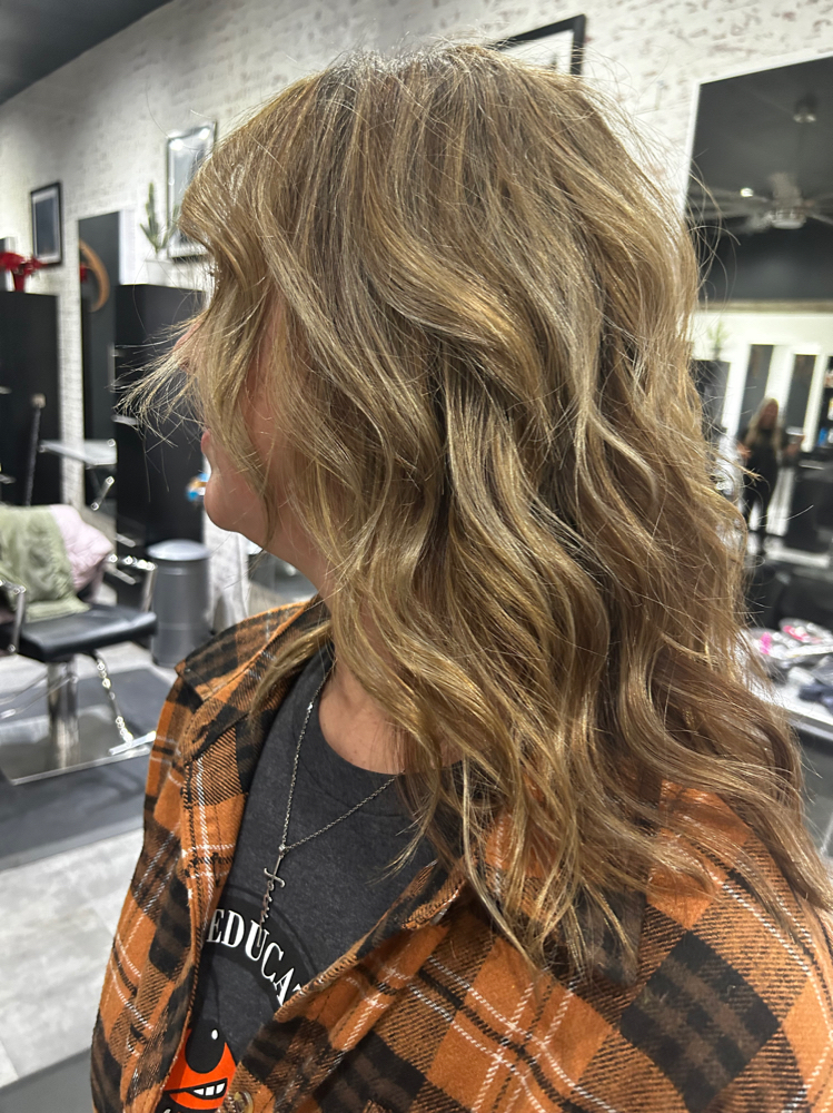 Root + foils at Opulent Salon and Hair Spa in Mount Vernon, OH