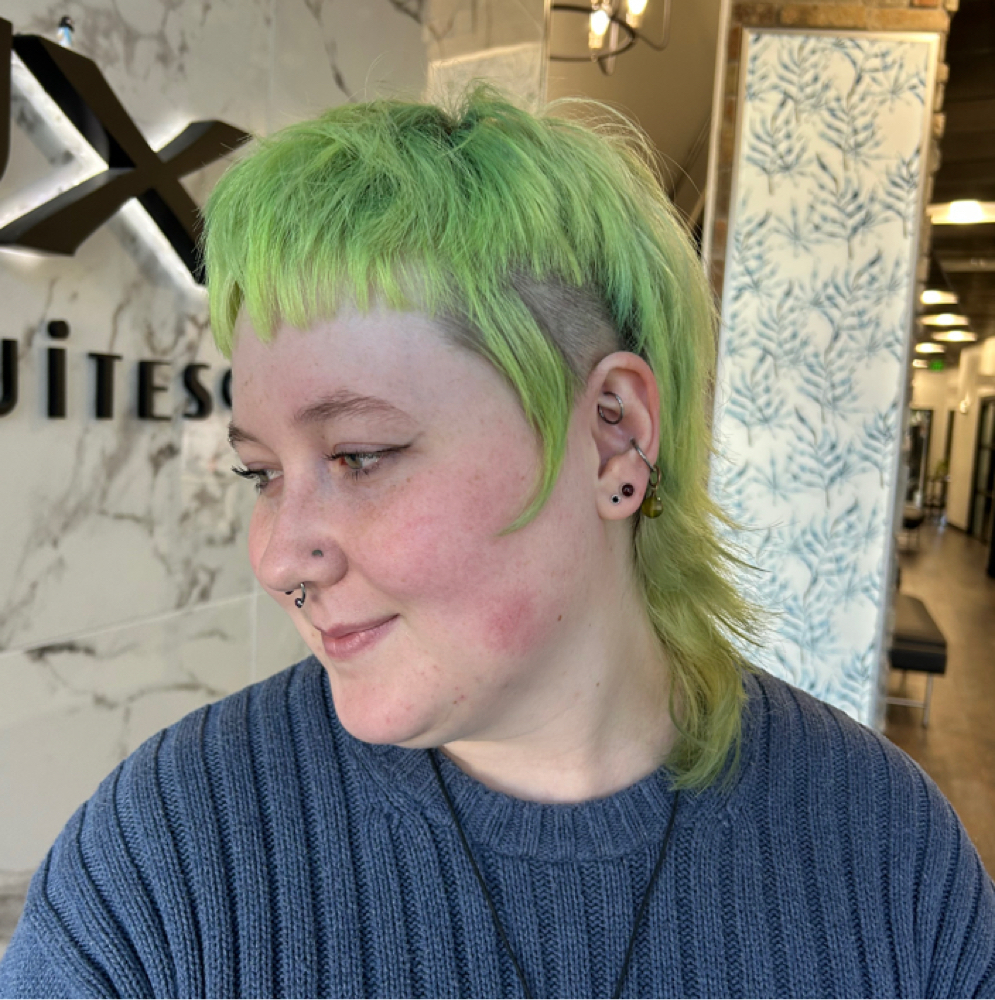creative cut model at Deya Does My Hair in Logan, UT