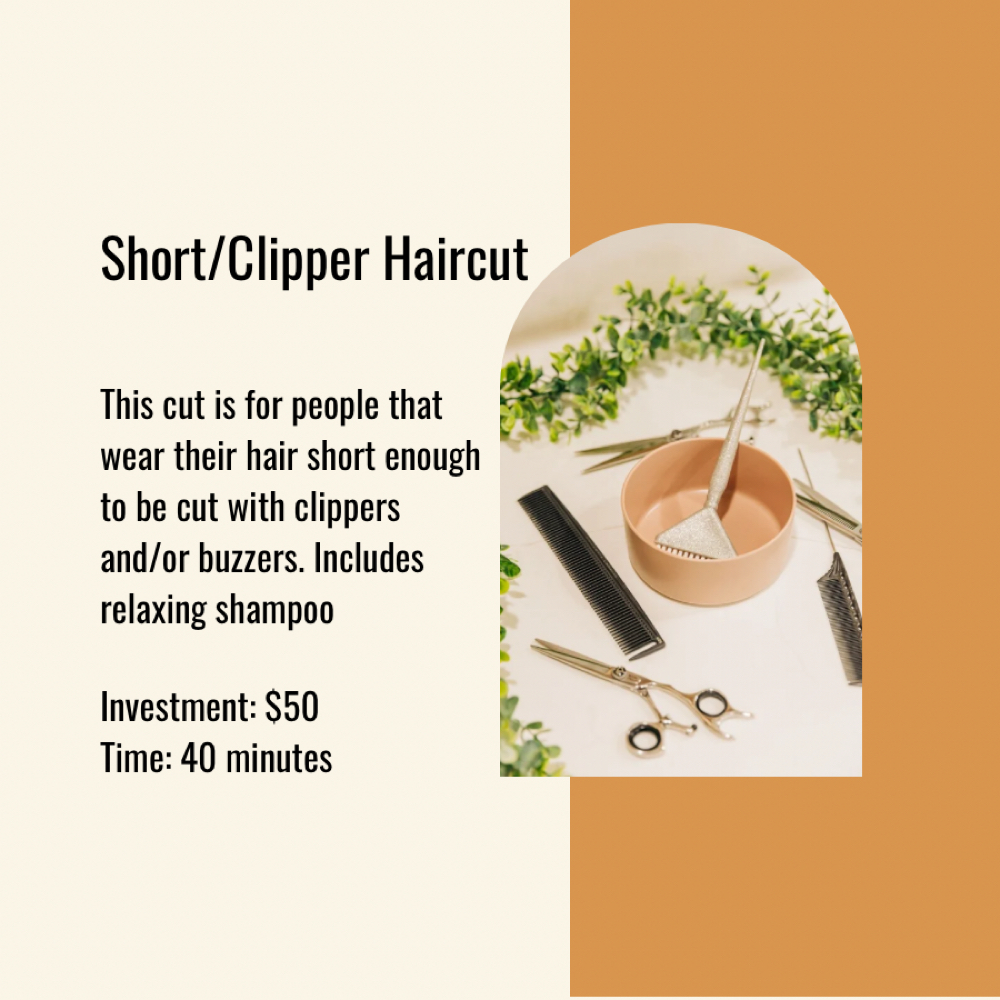 Clipper/Buzz Haircut at Sunkissed Studio Salon in Palm Desert, CA