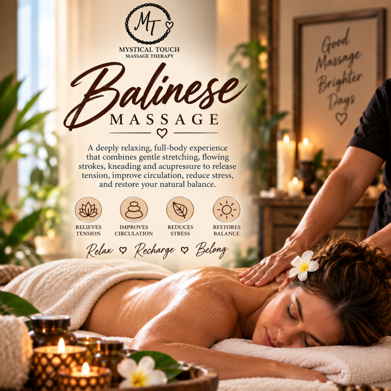 Balinese Massage at Mystical Touch Massage Therapy in Denton, TX
