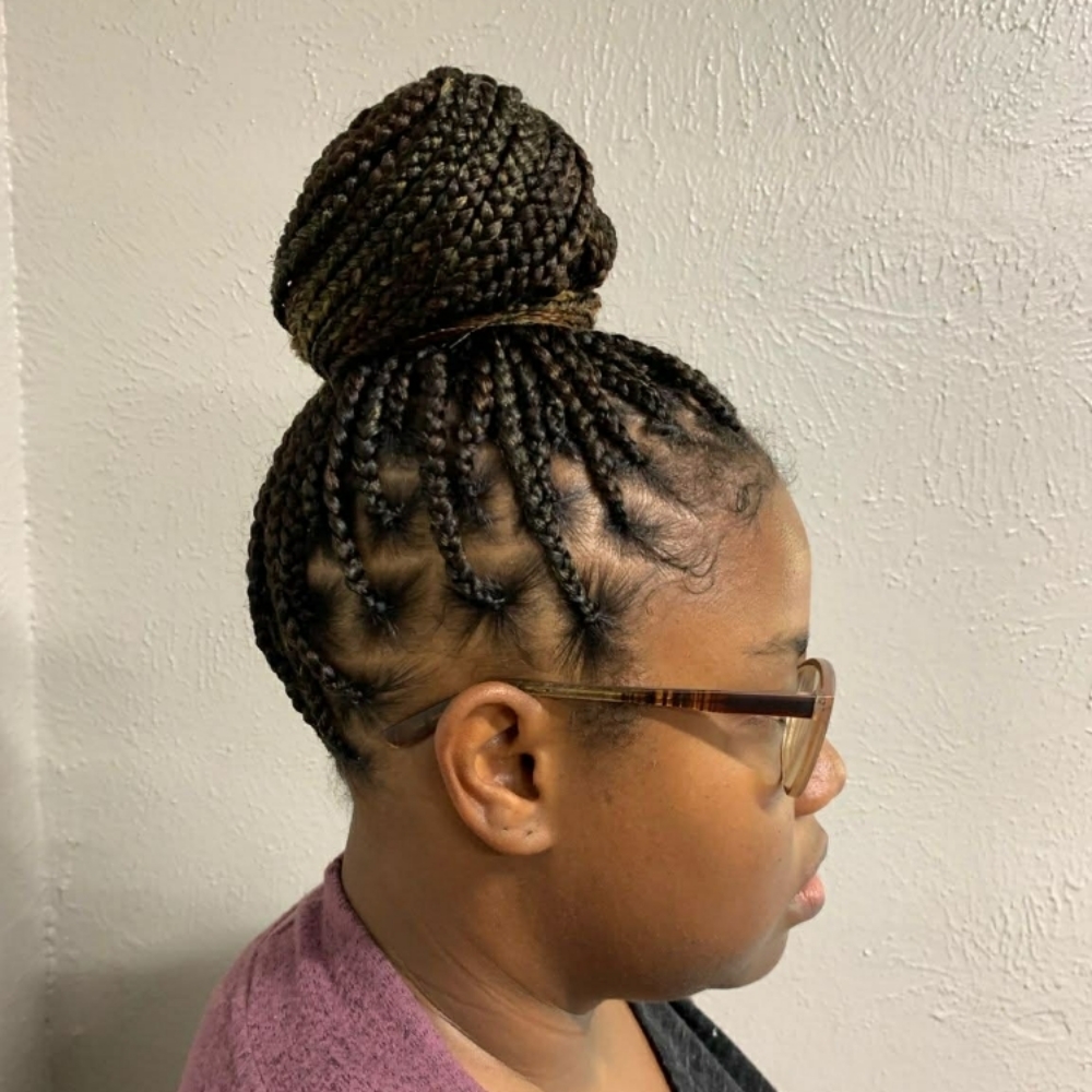 Elevated Updo Braids at The Braiding Table in Arlington, TX