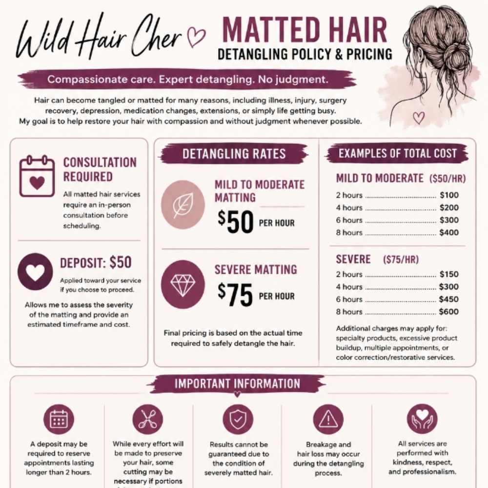 Detangle Service Mild To Moderate at Wild Hair Cher in Loveland, CO