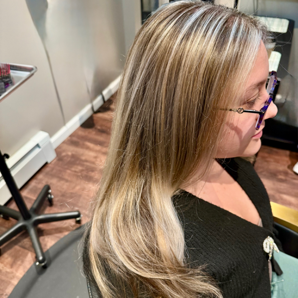 Full Highlights with Allover Color at Beautiful Ones Salon and Nail Boutique in Burton, OH