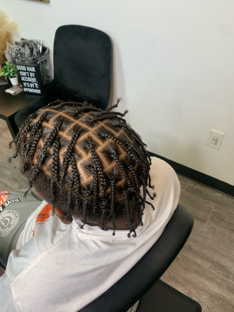 Man Bun Single Plaits
