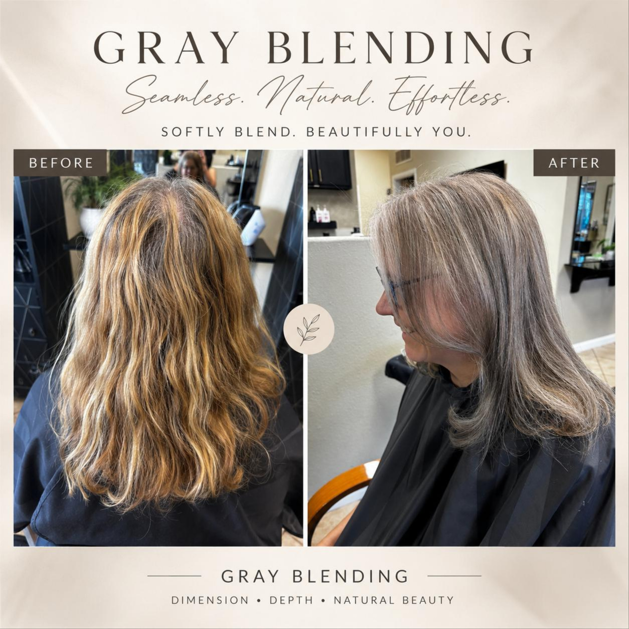 Gray Blending at La Quinta Salon and Day spa in CA, CA